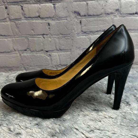 Cole Haan Air Chelsea Black Patent Leather Heels Size 9B Classic Formal Wedding - Picture 7 of 11